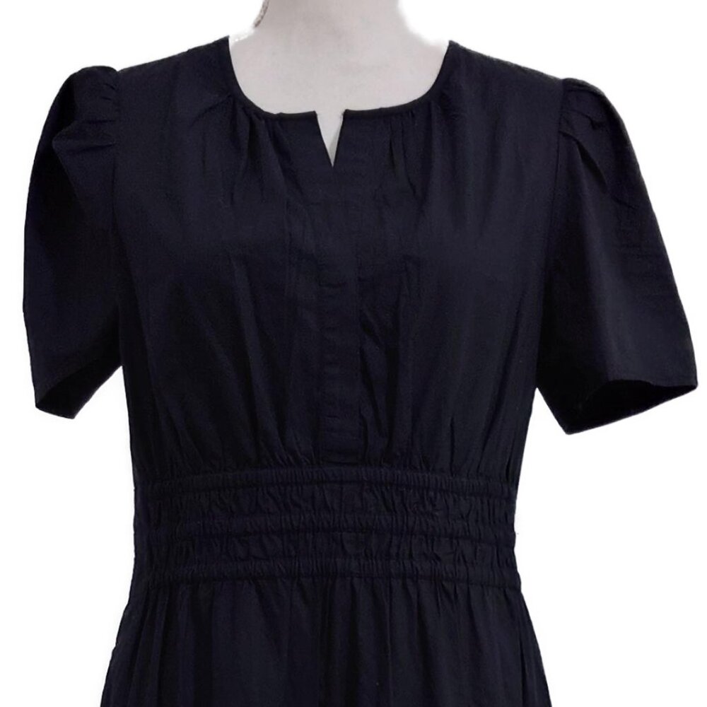 NWT: Quince 100% Organic Cotton Tiered Maxi Dress in Black - Picture 7 of 12